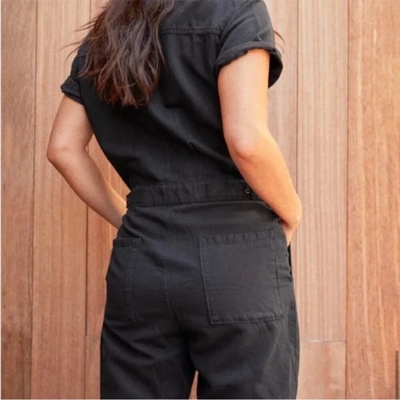 Outerknown SEA Jumpsuit Organic Cotton Short Sleeve - Charcoal Gray, Size S - Picture 2 of 8